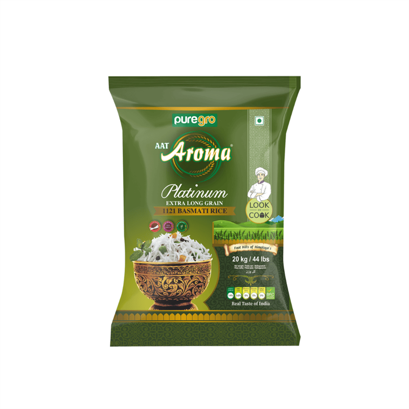 Puregro Aroma Platinum Extra Long Grain Basmati Rice 20kg