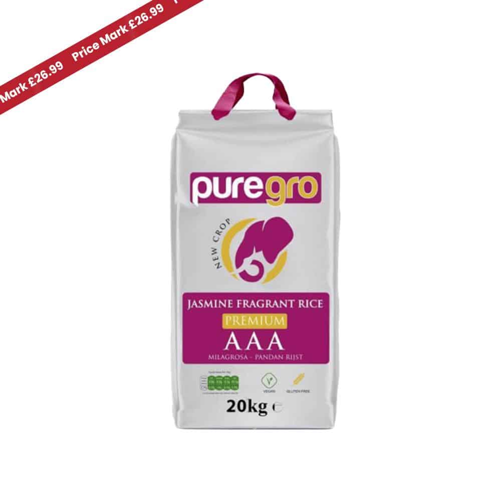 Puregro Premium Jasmine Fragrant Rice 20kg - Puregro